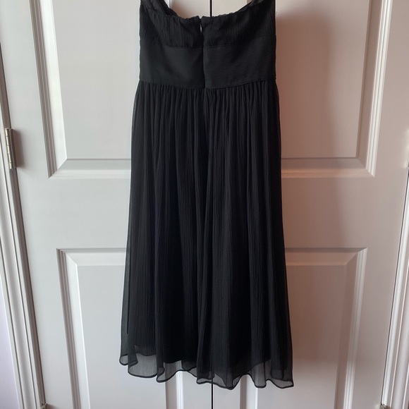 J. Crew Emily black strapless silk chiffon dress 2 - Picture 7 of 9
